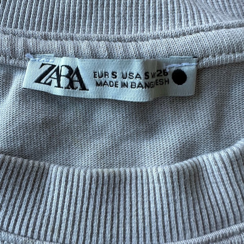 ZARA tan/cream cropped T-shirt. Size Small. - Picture 7 of 7